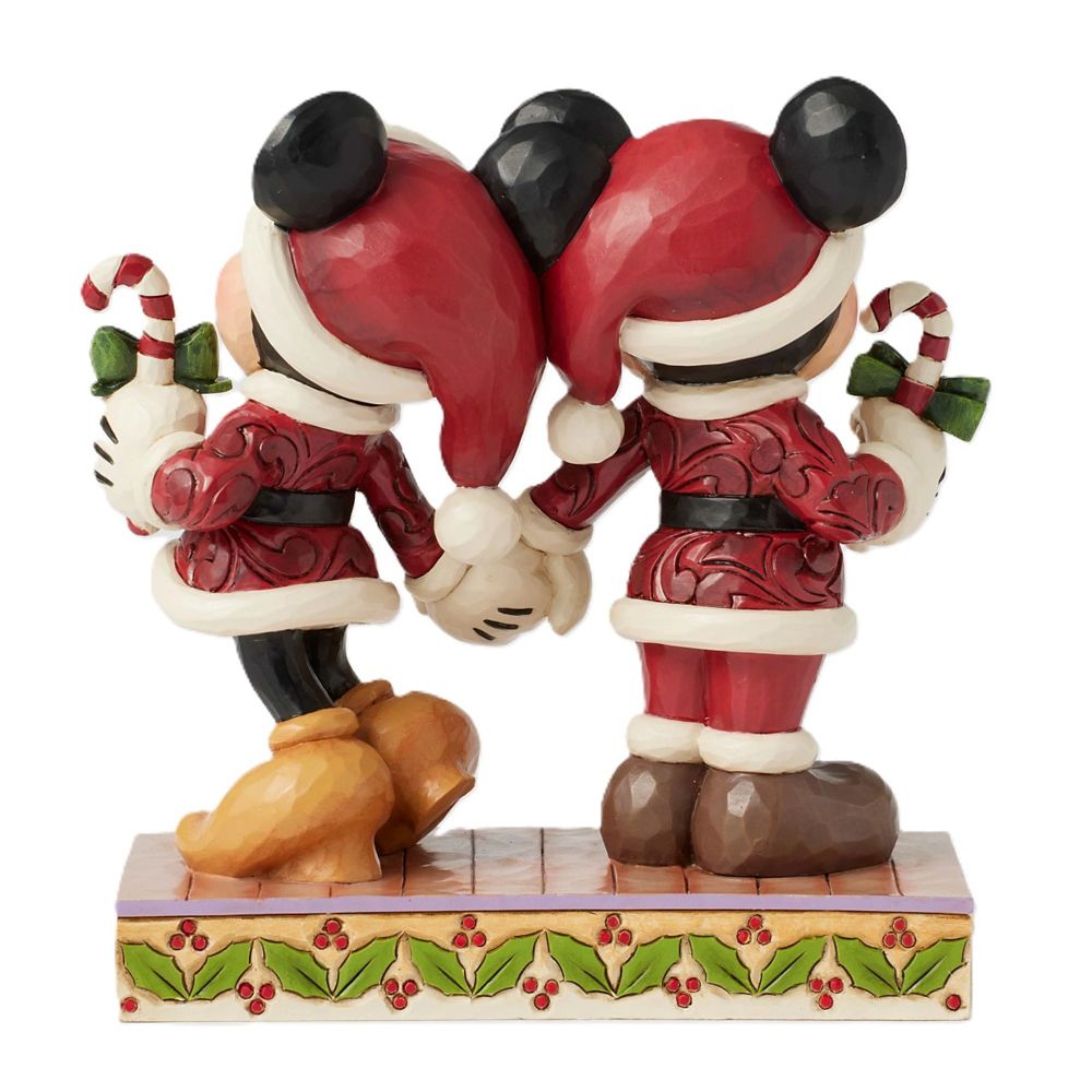 【enesco】ミッキー＆ミニー フィギュア スティックキャンディー クリスマス DISNEY TRADITIONS