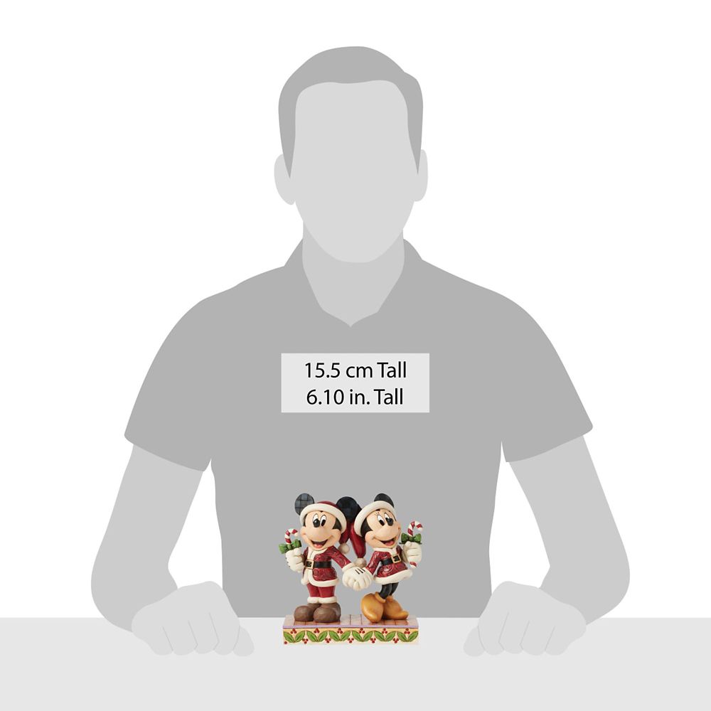 【enesco】ミッキー＆ミニー フィギュア スティックキャンディー クリスマス DISNEY TRADITIONS