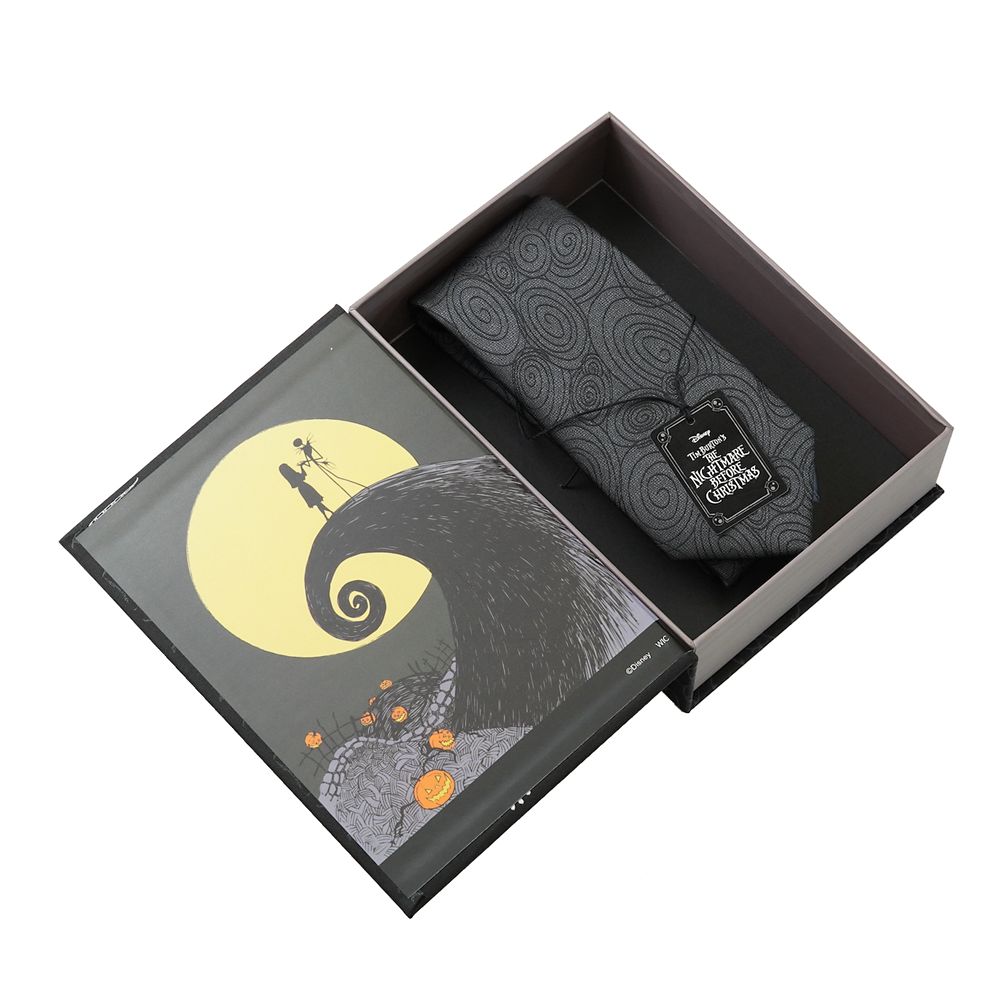 BOOK型BOX入りネクタイ   ナイトメアー ビフォア クリスマス 無地総柄