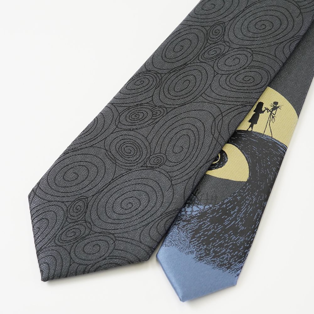 BOOK型BOX入りネクタイ   ナイトメアー ビフォア クリスマス 無地総柄