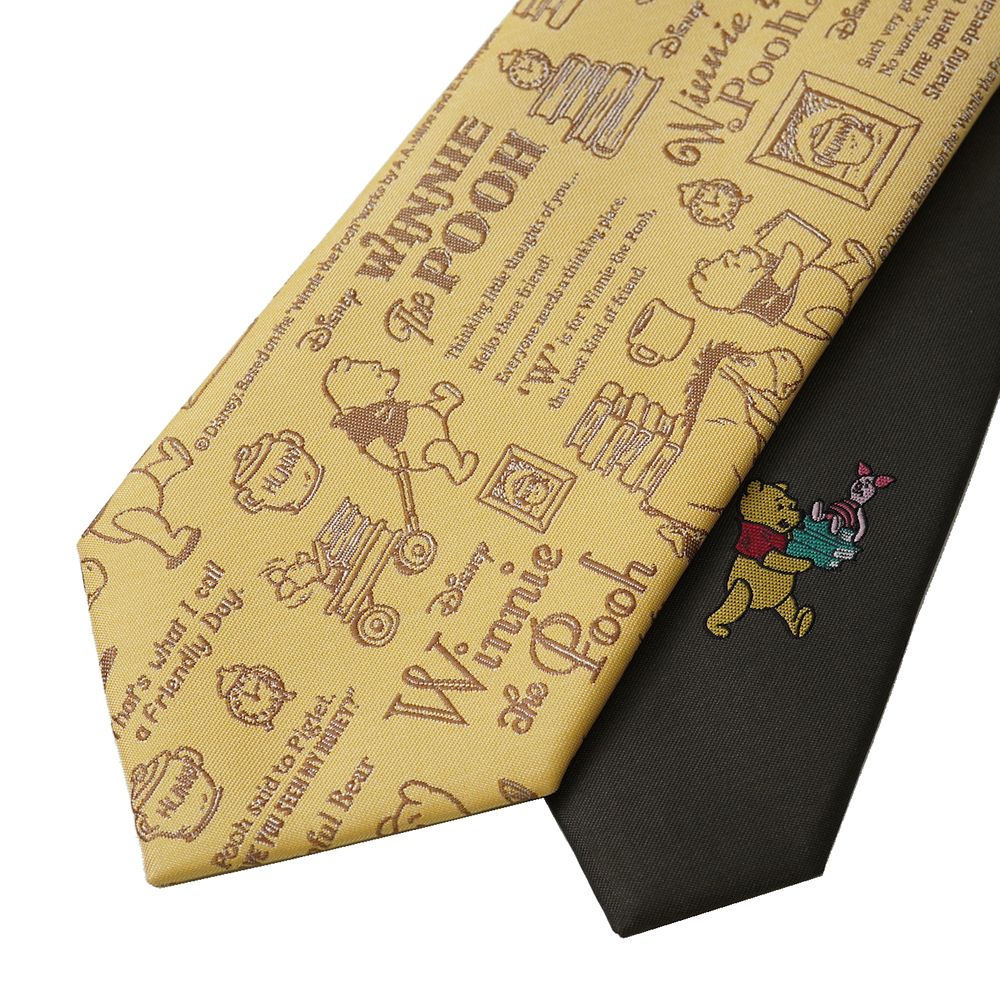 プーさんのカリグラフィー柄ネクタイ