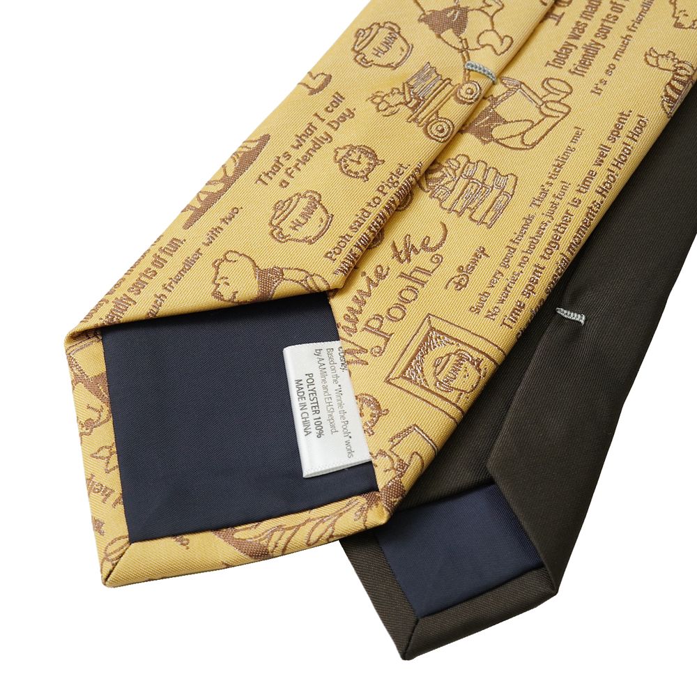 プーさんのカリグラフィー柄ネクタイ