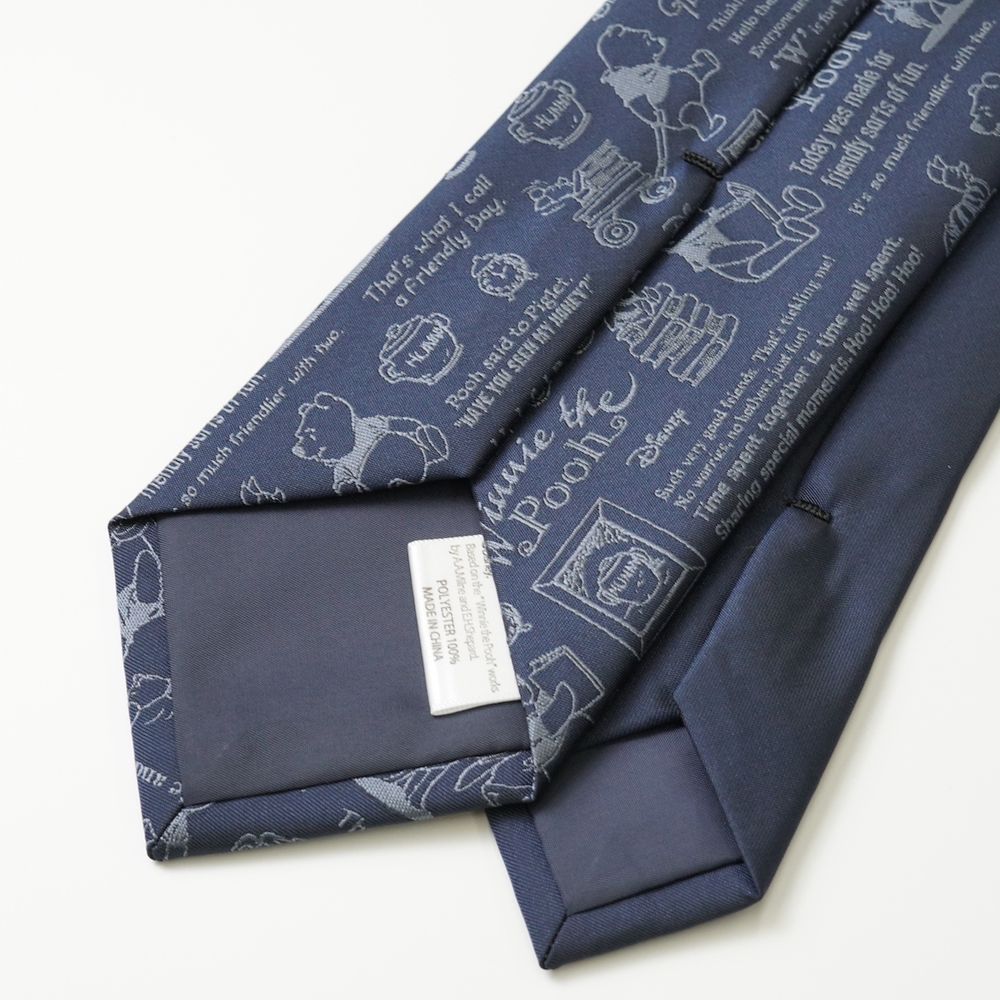 プーさんのカリグラフィー柄ネクタイ