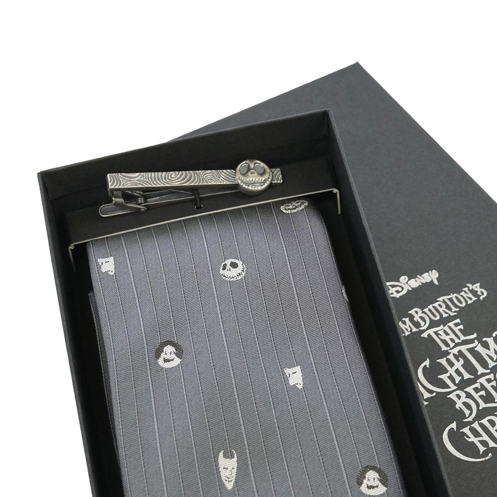 DISNEY／ネクタイ＆タイバー BOXセット　(ナイトメアー・ビフォア・クリスマス　バーチカル柄）DND50027 & Wa-10