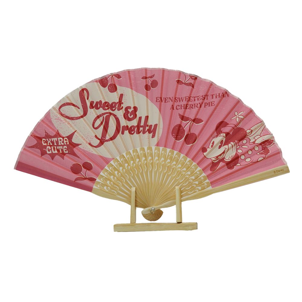 ディズニー／扇子（ミニーマウス柄)　収納袋付き　DSSEN11