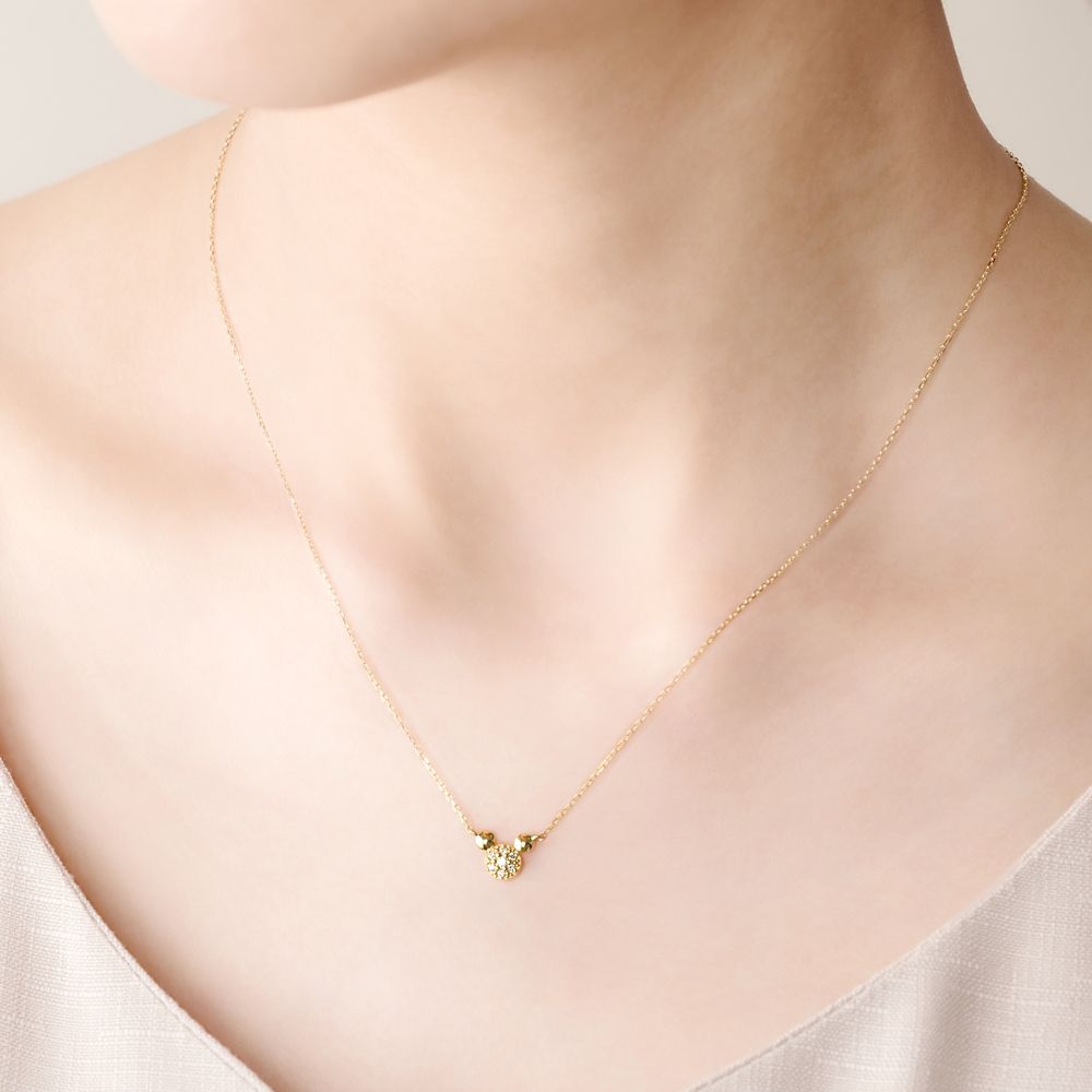 【ケイウノ】Mickey Mouse Sparkle -Face Diamond-<br>ミッキーマウス/ネックレス（型番：NDS-619）