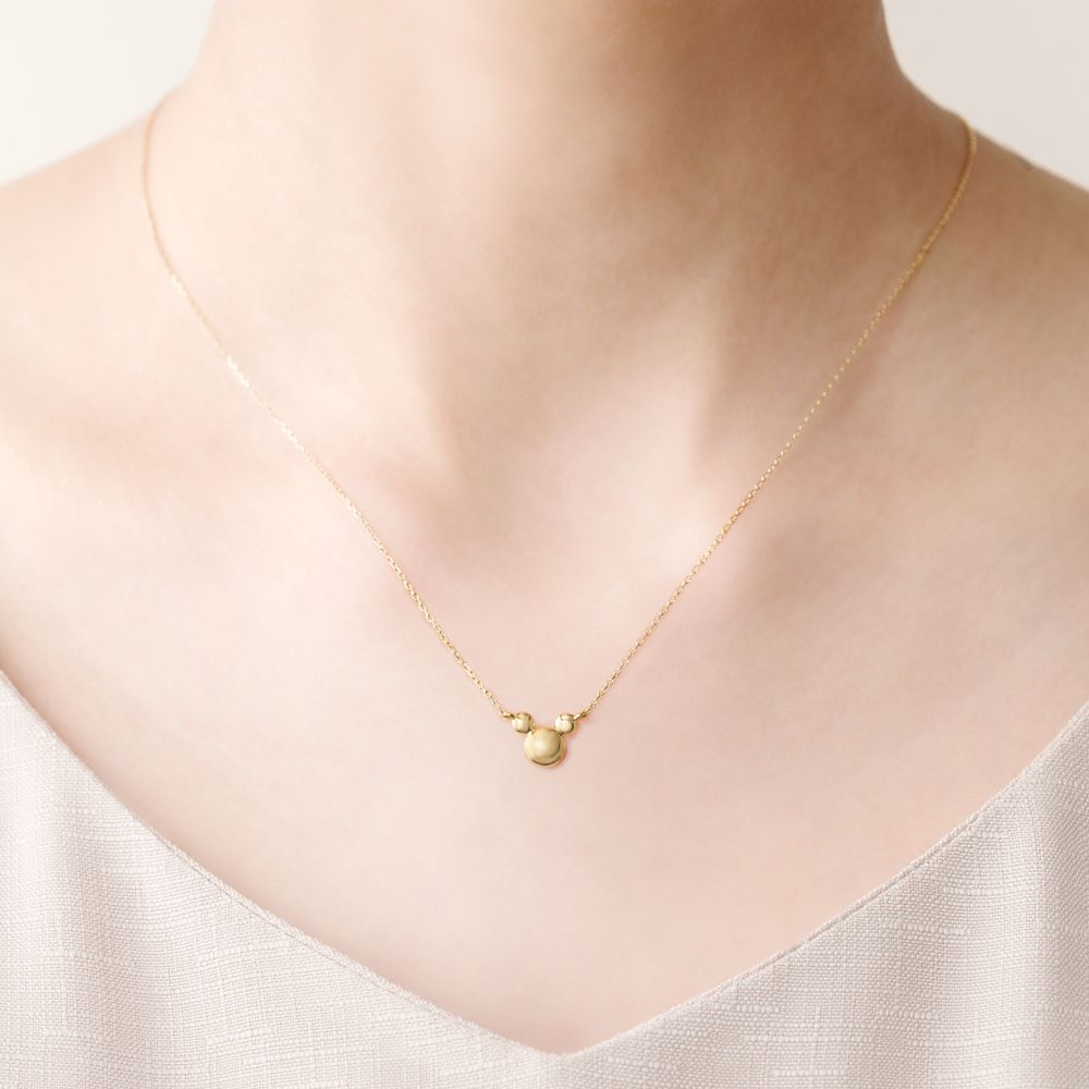 【ケイウノ】Mickey Mouse Sparkle -Face Diamond-<br>ミッキーマウス/ネックレス（型番：NDS-619）