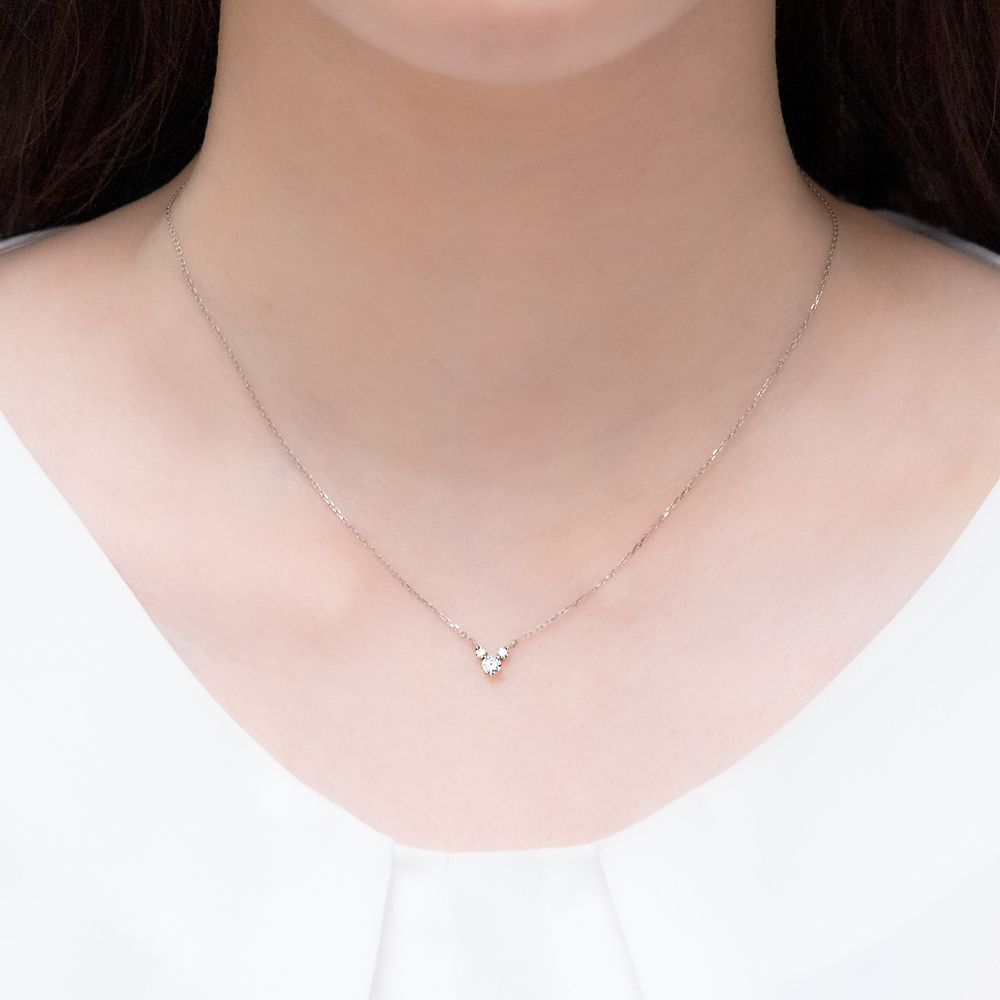 【ケイウノ】Mickey Mouse -Three Diamonds-ミッキーマウス / ネックレス（型番：NDS-624）