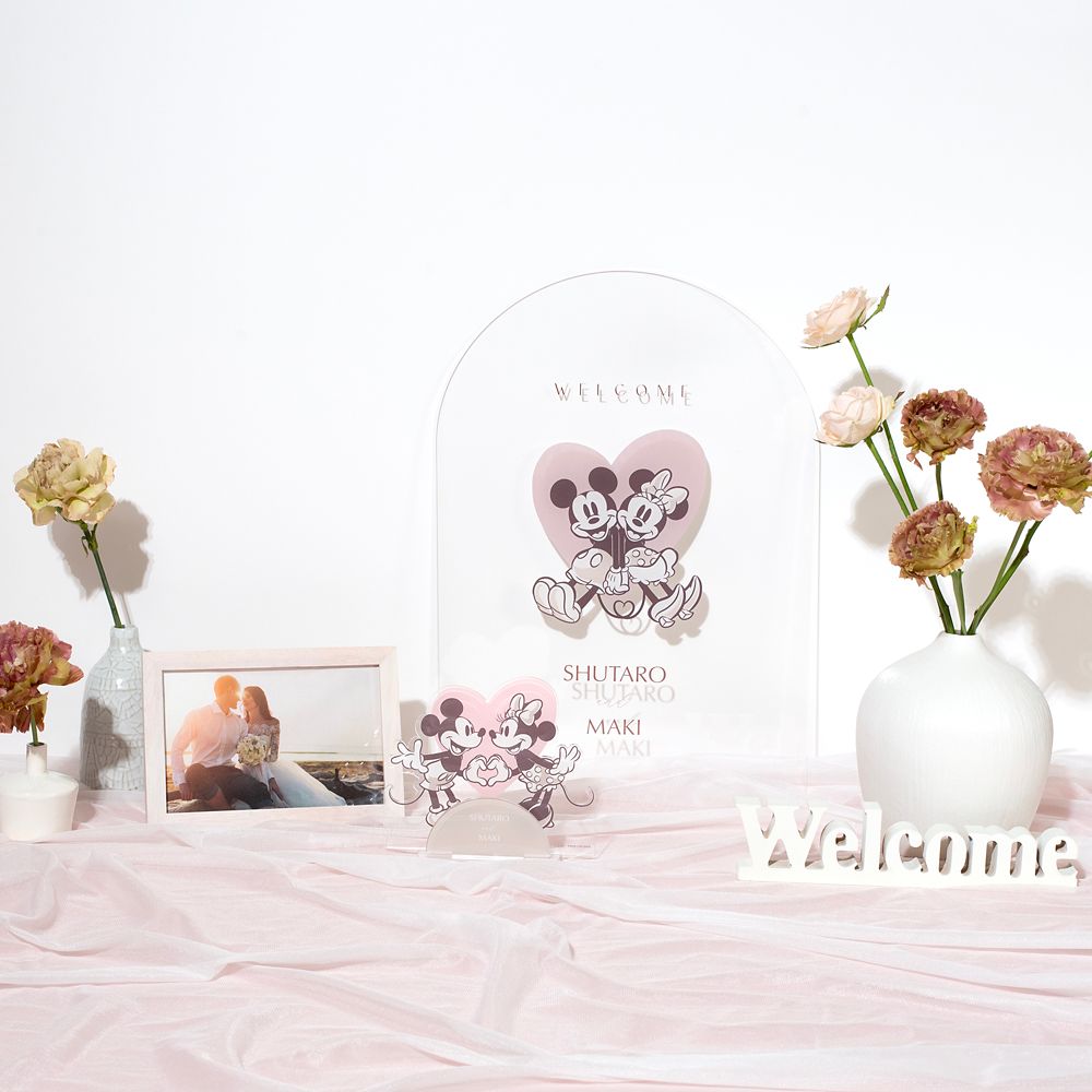 【受注生産】ミッキー＆ミニー　ディズニーコーディネートセット「モーヴピンク」　（テーブルナンバー英字）