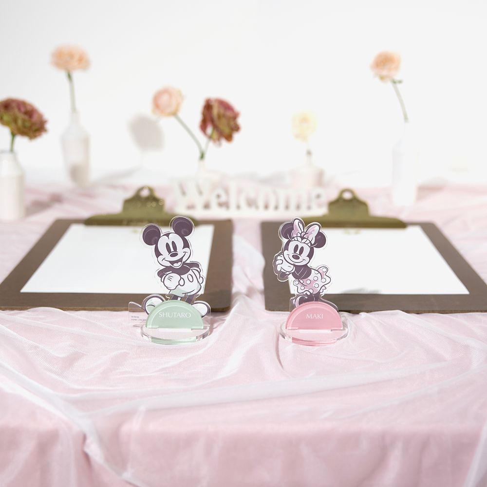 【受注生産】ミッキー＆ミニー　ディズニーコーディネートセット「モーヴピンク」　（テーブルナンバー英字）