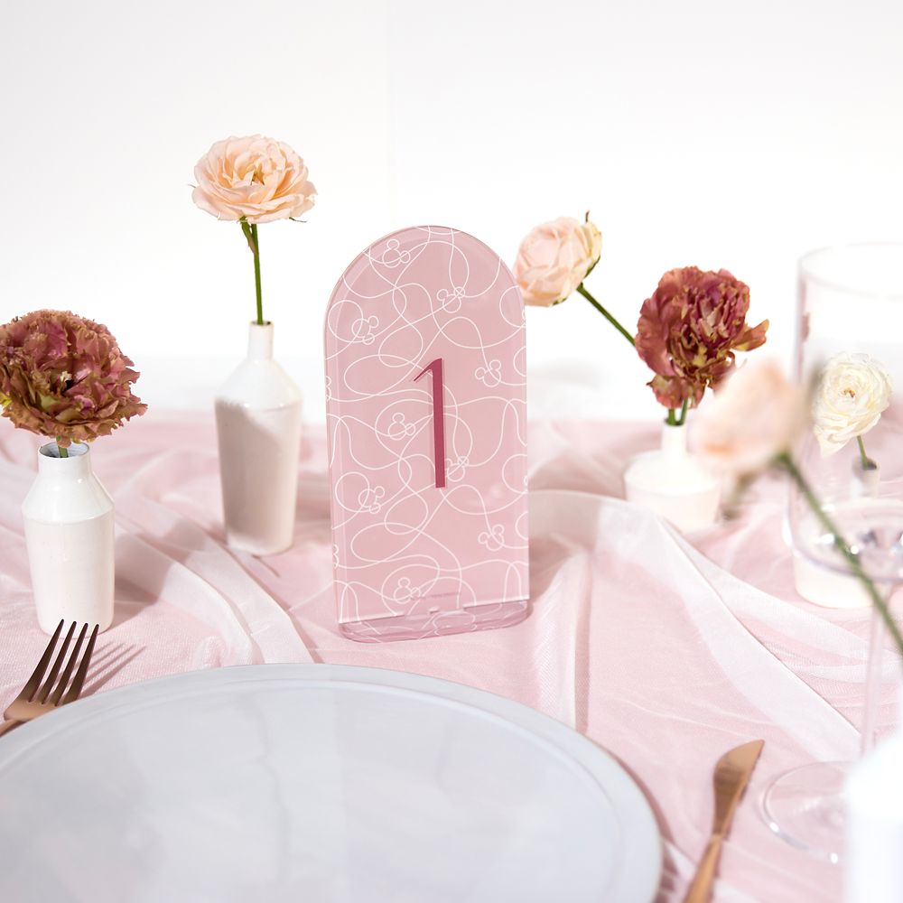 【受注生産】ミッキー＆ミニー　ディズニーコーディネートセット「モーヴピンク」　（テーブルナンバー数字）