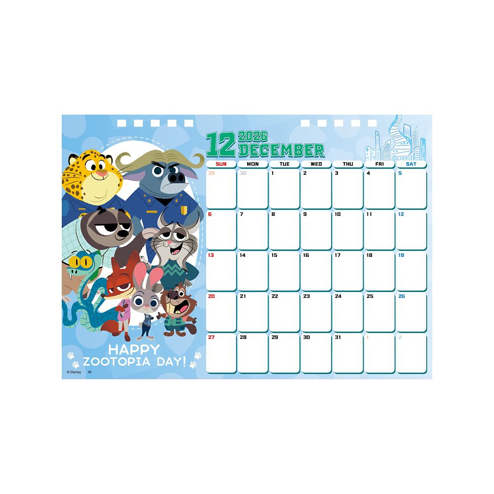 ズートピア2 2026年卓上カレンダー