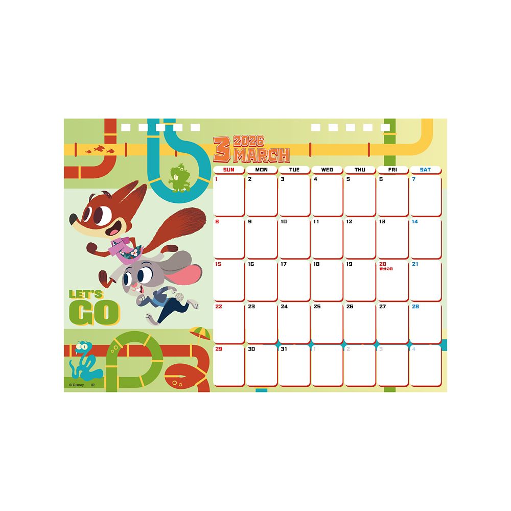 ズートピア2 2026年卓上カレンダー