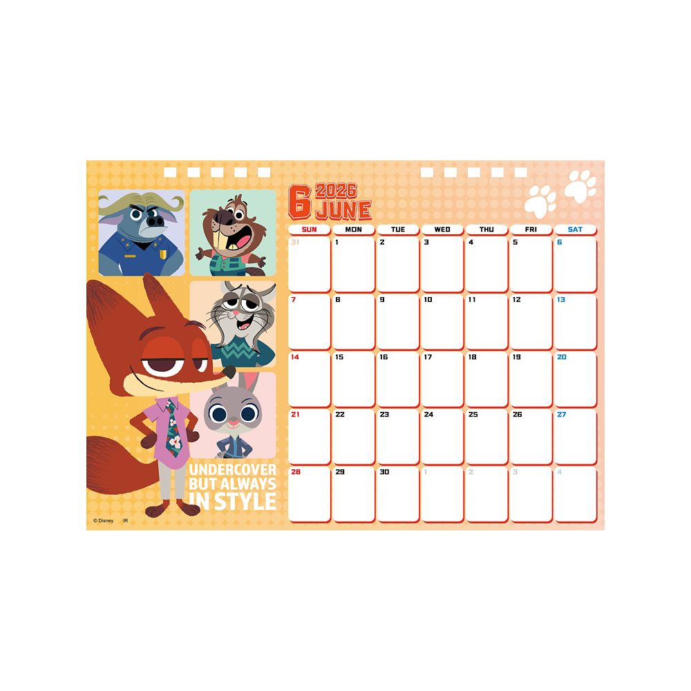 ズートピア2 2026年卓上カレンダー