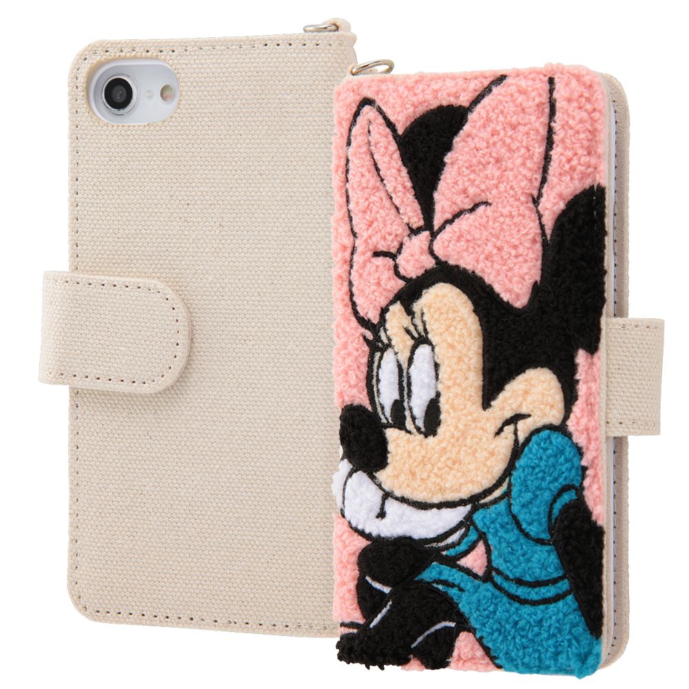 公式 ショップディズニー Iphone Se 第2世代 8 7 6s 6ディズニーキャラクター サガラ刺繍 手帳型ケース ミニー