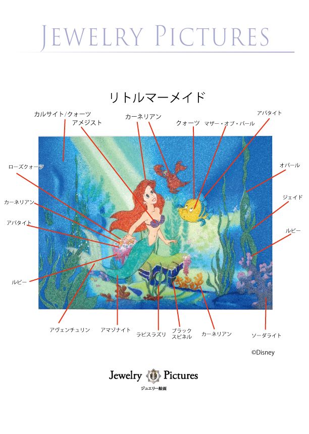 【受注生産】【生産限定50枚】　ジュエリー絵画　『リトル・マーメイド』 Mサイズ （DLM2M)