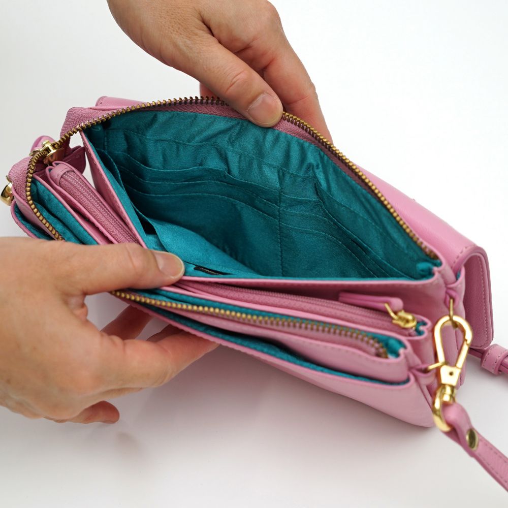 【tamaoworld】刺繍お財布ポシェット Alice in Wonderland pink