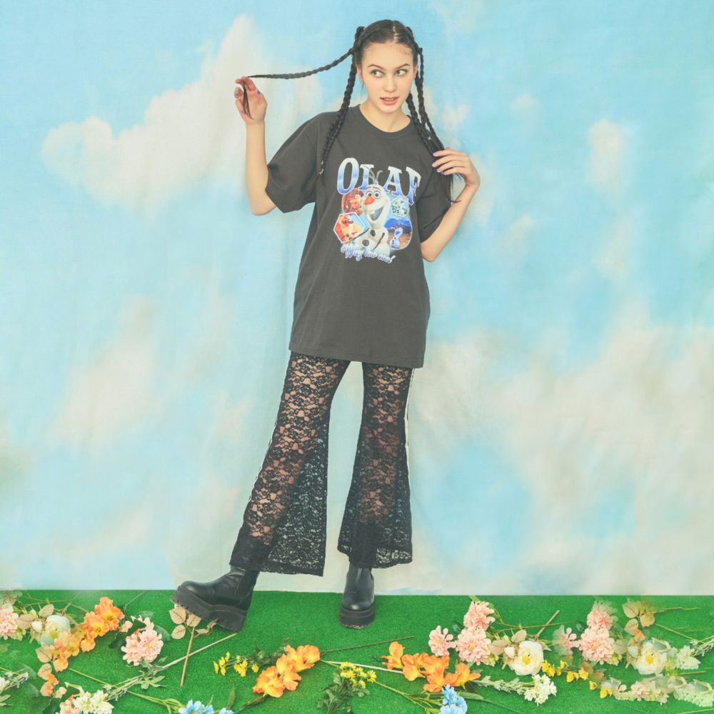 	【Disney】アナと雪の女王/オラフ/ヴィンテージ風アートTシャツ