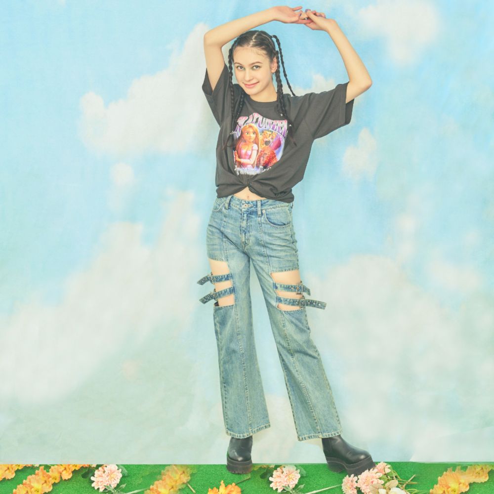 【Disney】ラプンツェル/ヴィンテージ風アートTシャツ