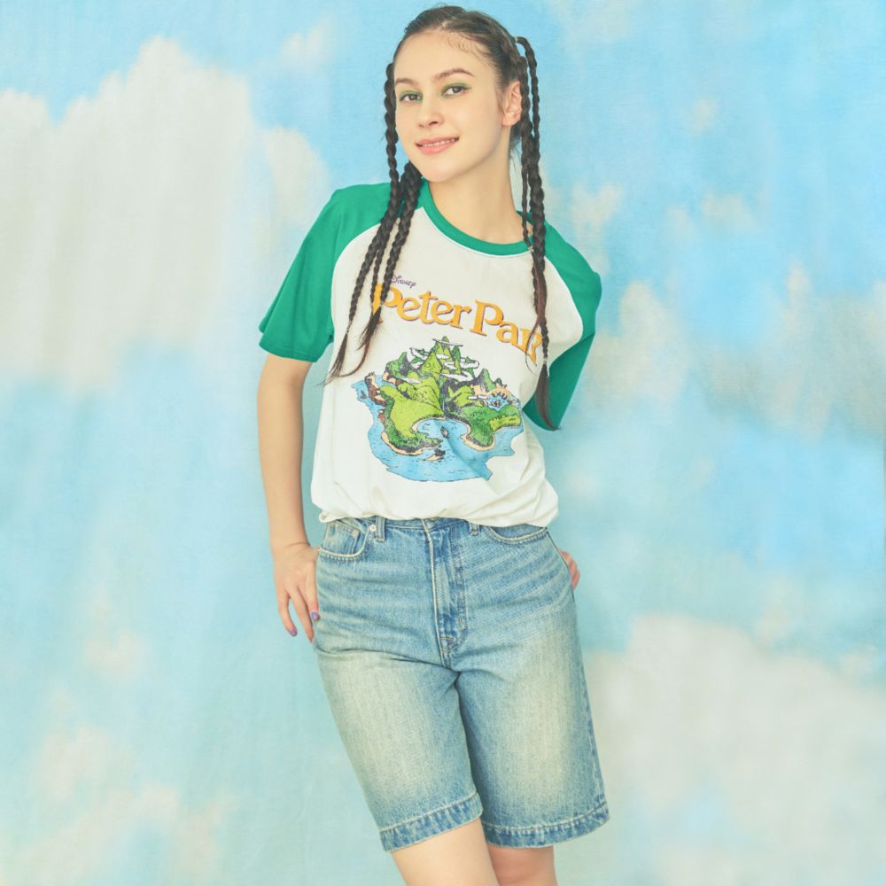 【Disney】ピーター・パン/ネバーランド/ヴィンテージ風アートラグランTシャツ