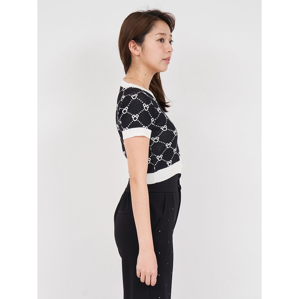 【さりげなミッキー】配色ジャガードニットトップス(ROYAL PARTY)