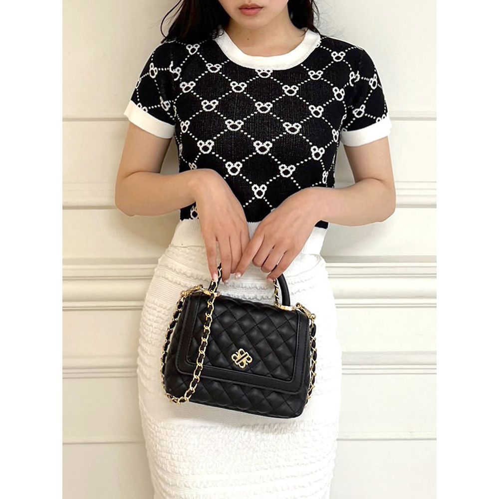 【さりげなミッキー】配色ジャガードニットトップス(ROYAL PARTY)