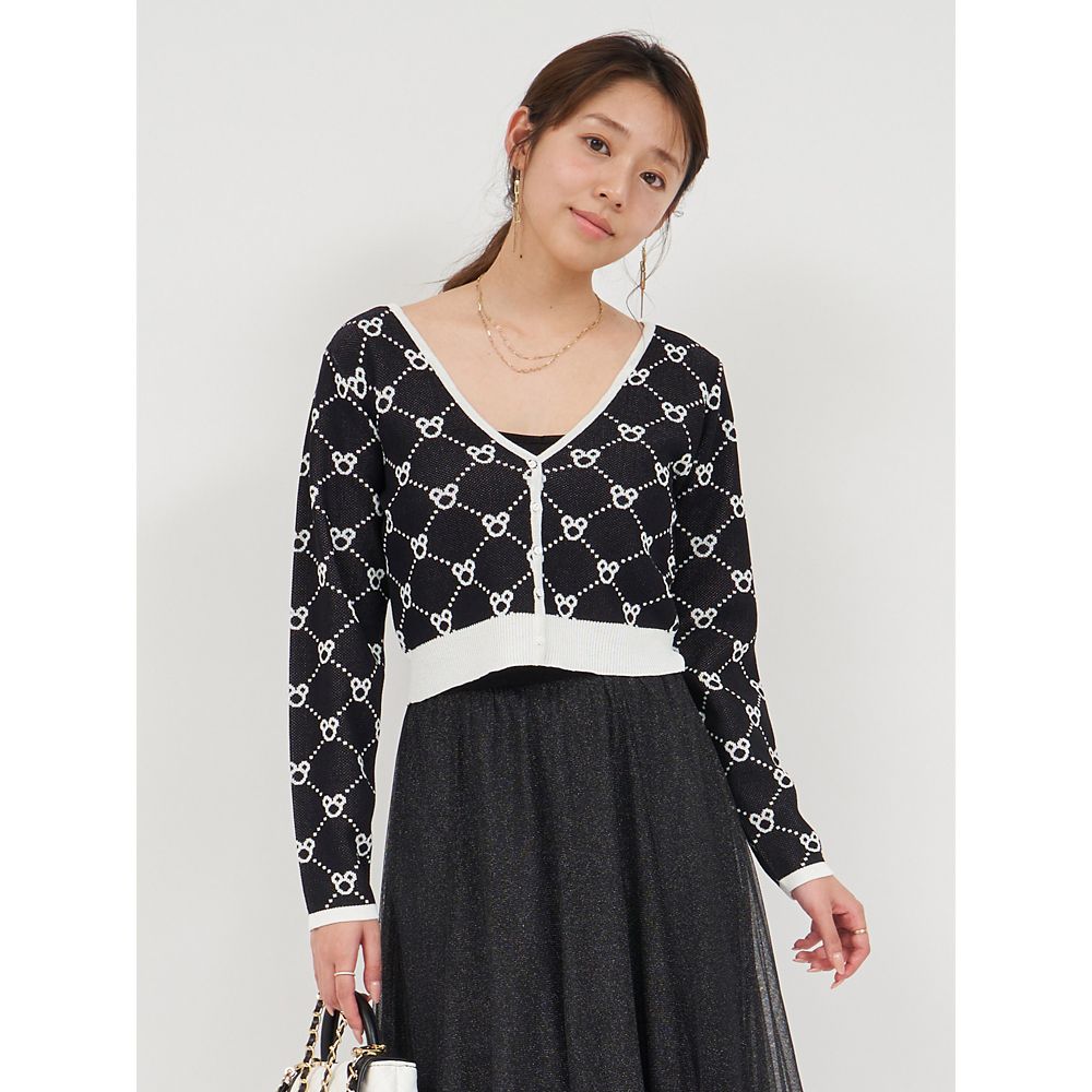 【さりげなミッキー】配色ジャガードニットカーディガン(ROYAL PARTY)