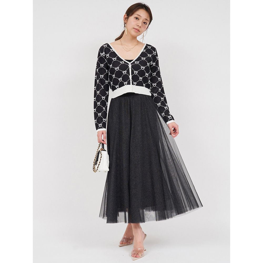 【さりげなミッキー】配色ジャガードニットカーディガン(ROYAL PARTY)