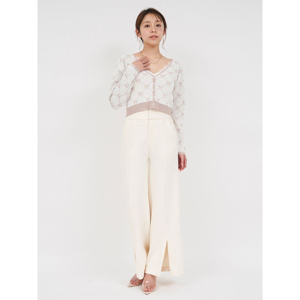 【さりげなミッキー】配色ジャガードニットカーディガン(ROYAL PARTY)