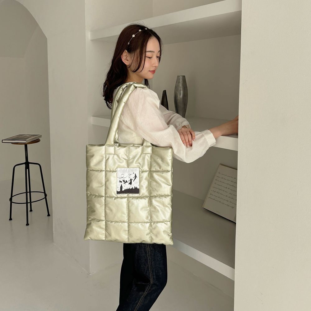 【Disney】Peter Pan / シャイニー キルティング トートバッグ(mytwilight)