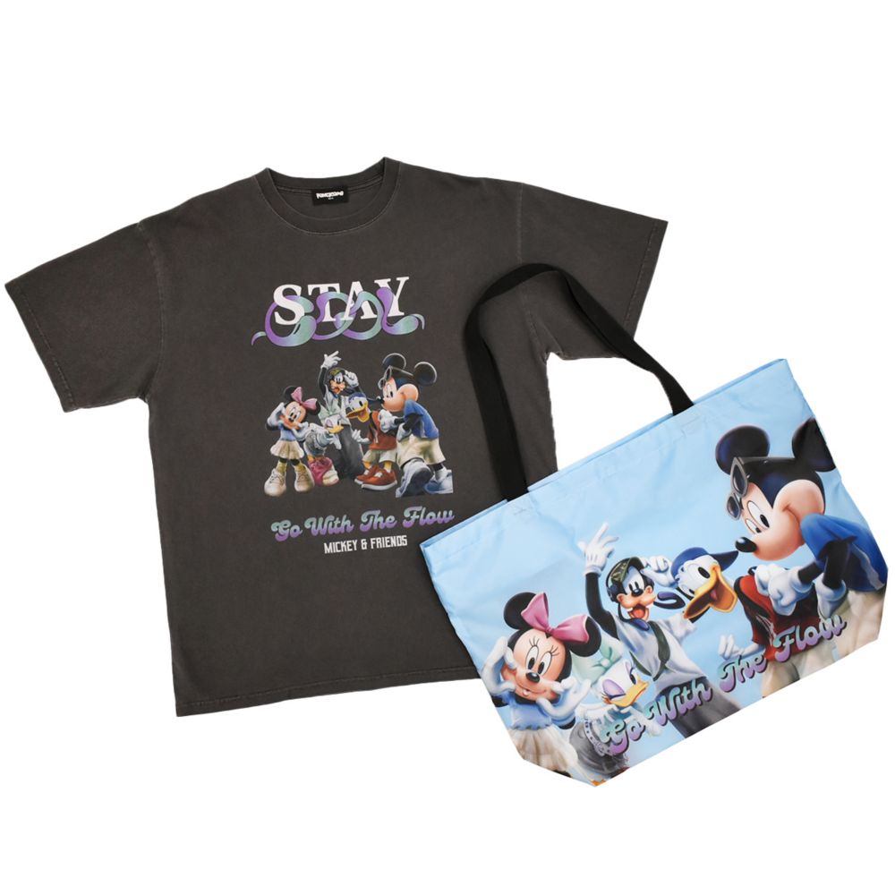 【Disney】ミッキー＆フレンズ/ファスナー付きトートバッグ