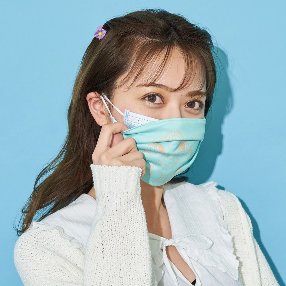 クラリス/ラインアート風ファッションマスク【日本製】