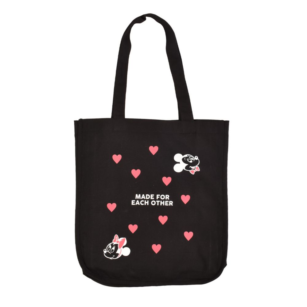 公式 ショップディズニー ミッキー ミニー ハート柄キャンバススクエアトート Poneycomb Chouchou