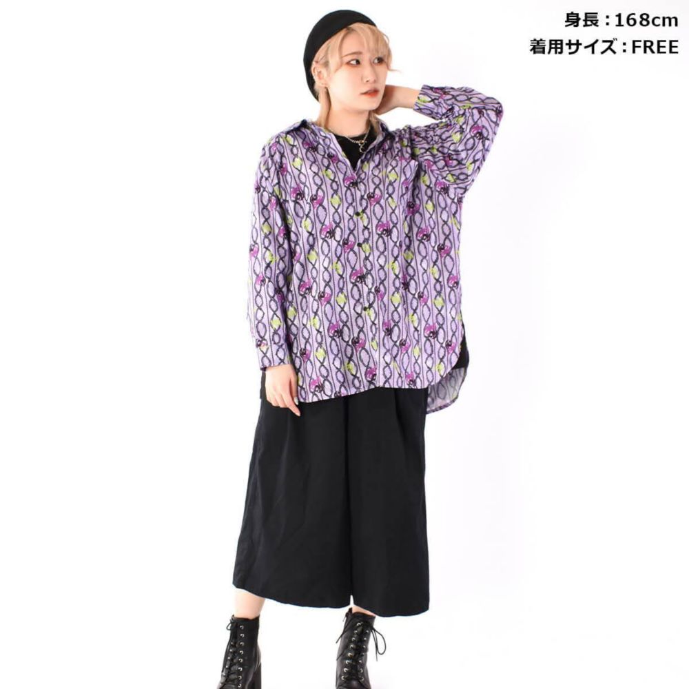 ディセンダント/マル/アイコン総柄長袖シャツ(82comb)