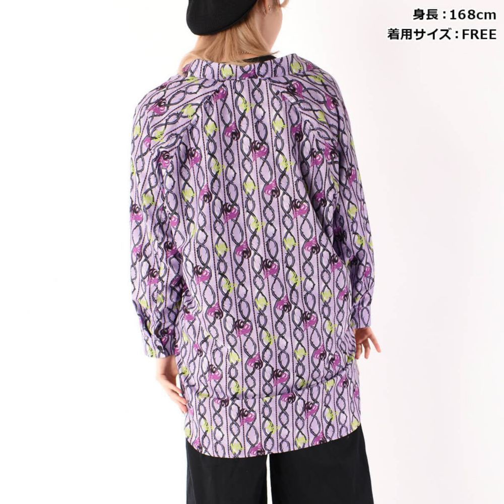 ディセンダント/マル/アイコン総柄長袖シャツ(82comb)