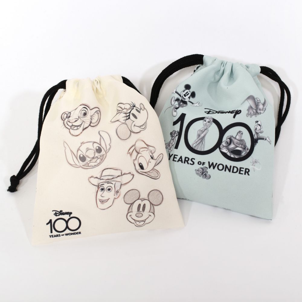＜Disney100＞ミッキー、ミニー、ドナルド、シンバ、スティッチ、ウッディ/巾着
