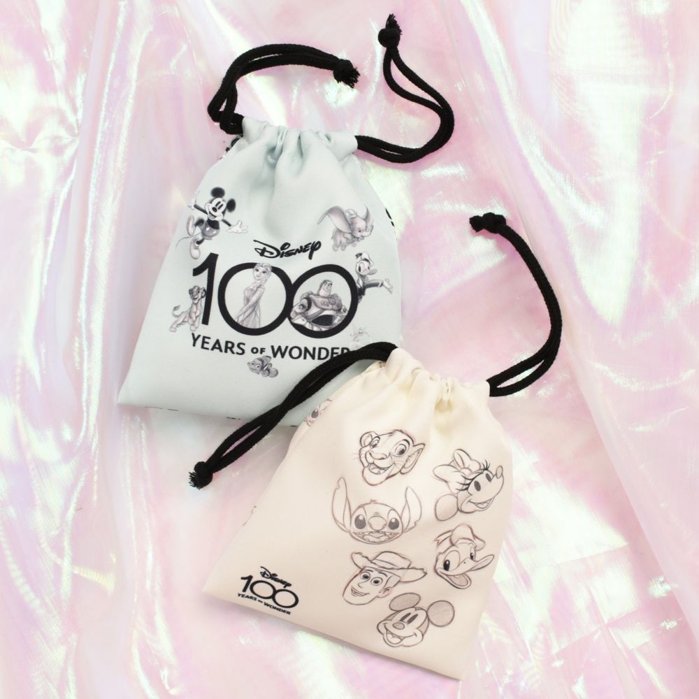 ＜Disney100＞ミッキー、ミニー、ドナルド、シンバ、スティッチ、ウッディ/巾着