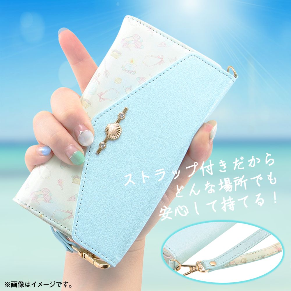 iPhone 11 Pro 『ディズニーキャラクタープリンセス』/手帳型レザーケース Collet チャーム+ストラップ付き/アリエル