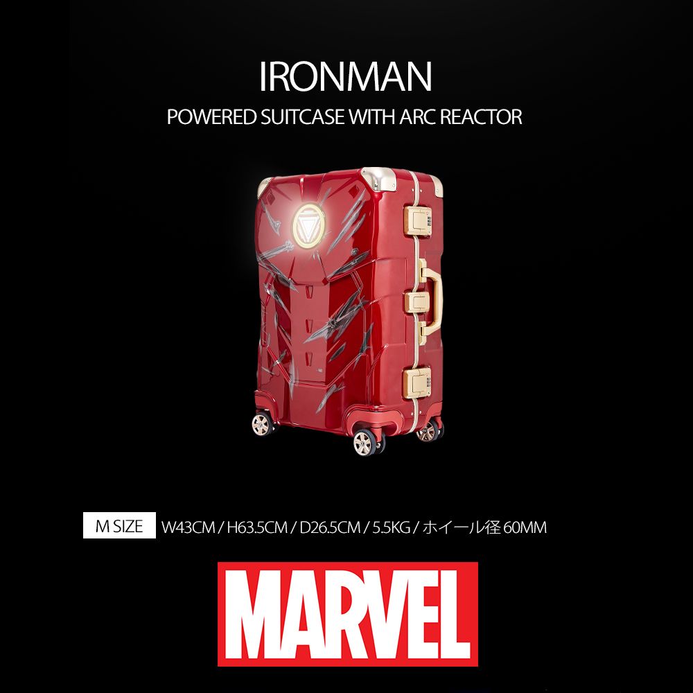マーベル【MARVEL】 アイアンマン【IRONMAN】 DESENO ボディ型 スーツケース アルミフレーム Mサイズ Ver.II（戦闘バージョン）