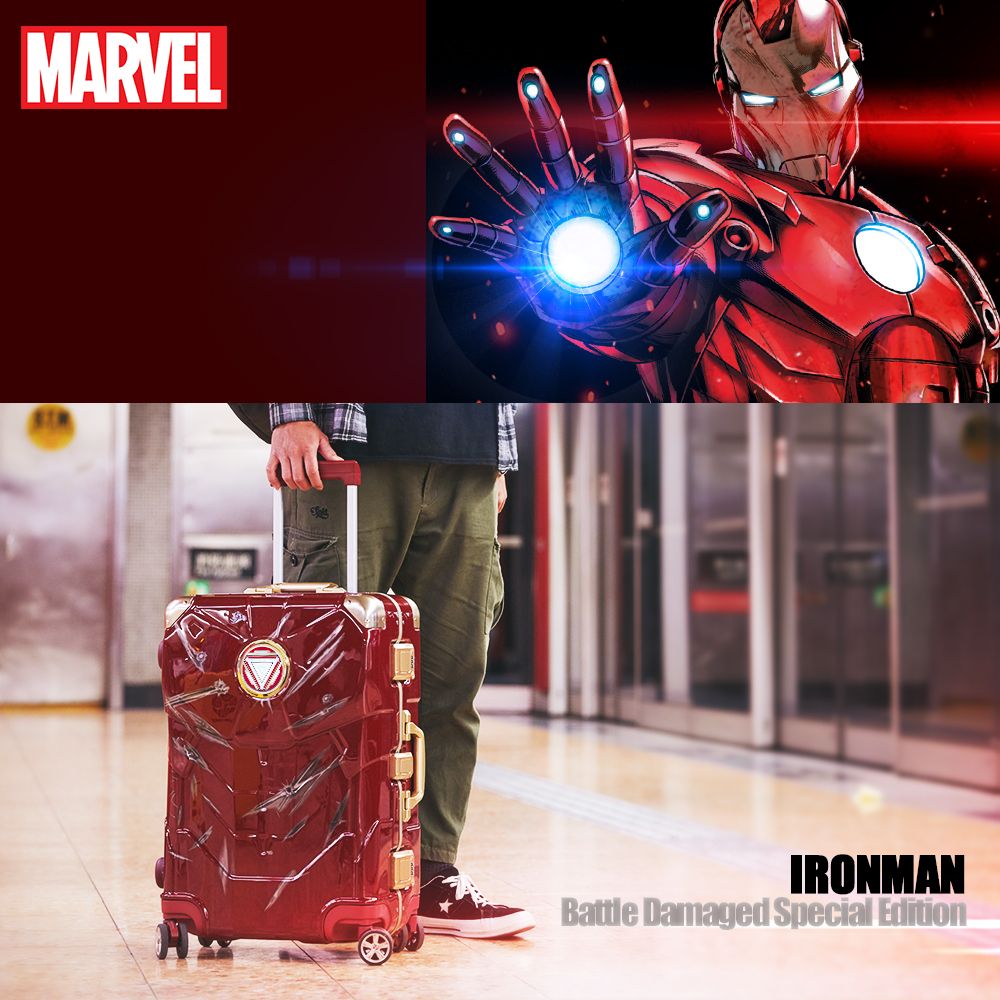 マーベル【MARVEL】 アイアンマン【IRONMAN】 DESENO ボディ型 スーツケース アルミフレーム Mサイズ Ver.II（戦闘バージョン）