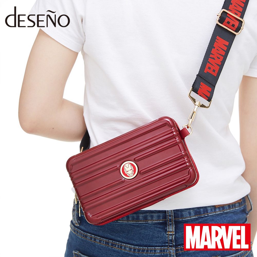 【deseno】マーベル　アイアンマン　クラッチバッグ　ストラップ付