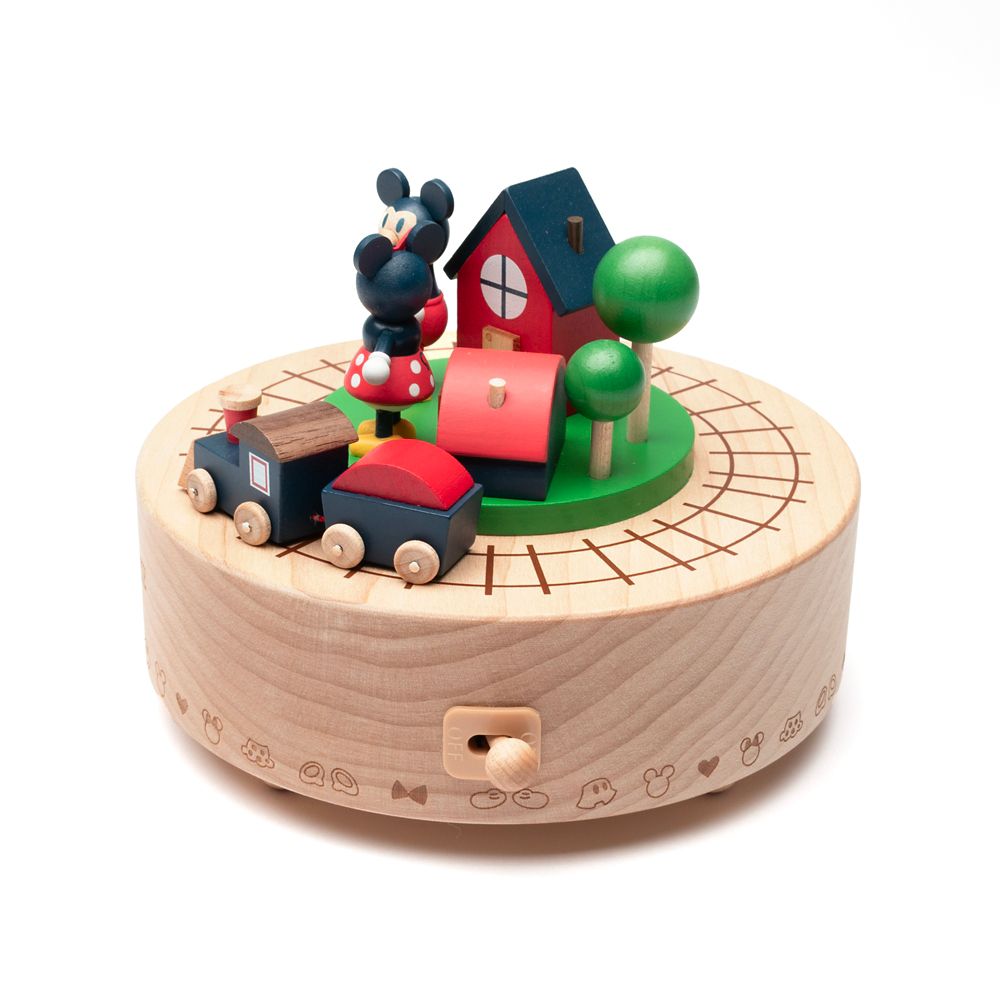 ディズニー 木製からくりオルゴール　Mickey&Minnie/オルゴール 機関車