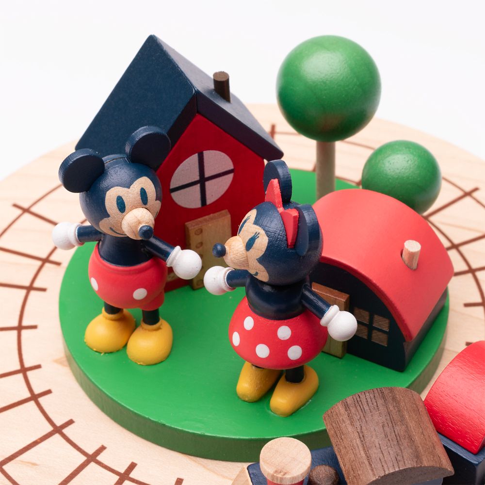 ディズニー 木製からくりオルゴール　Mickey&Minnie/オルゴール 機関車
