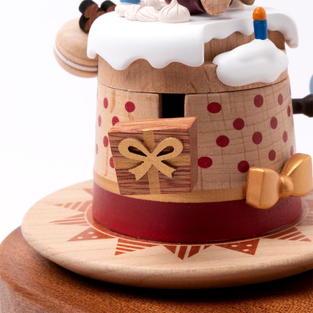 ディズニー 木製からくりオルゴール　Mickey & Friends/バースデーケーキオルゴール