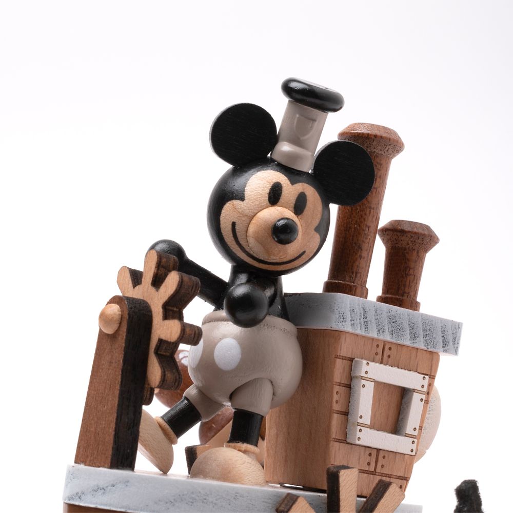 ディズニー 木製からくりオルゴール　Mickey Mouse/蒸気船ウィリー