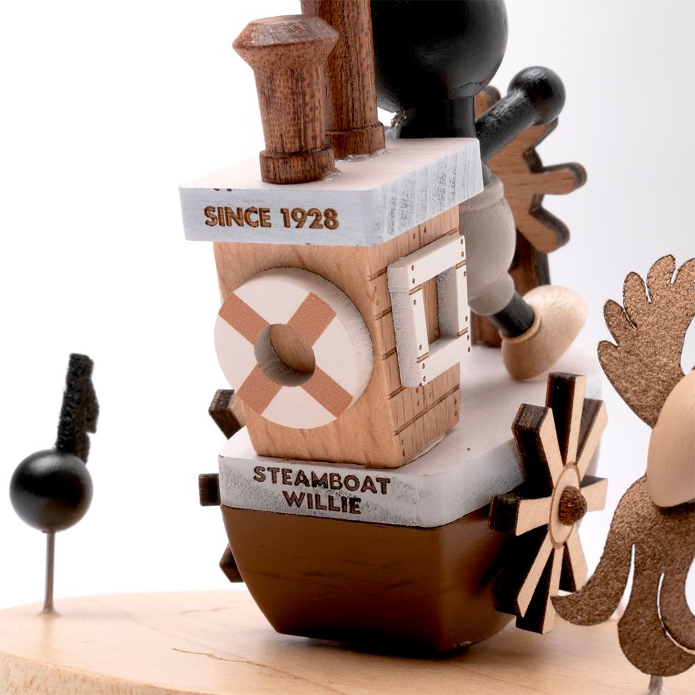 ディズニー 木製からくりオルゴール　Mickey Mouse/蒸気船ウィリー