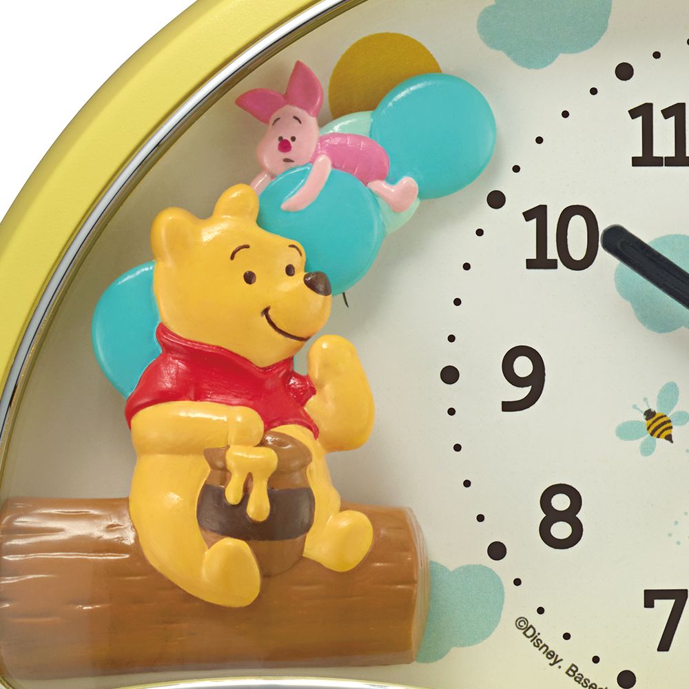 公式 ショップディズニー くまのプーさん めざまし時計 アラームoffでピグレットが飛び出す