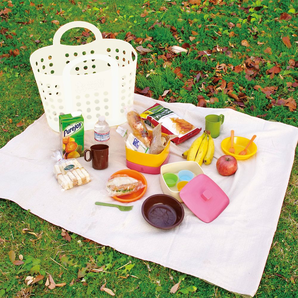 ミッキーマウス　トートバスケット(L)　ホワイト