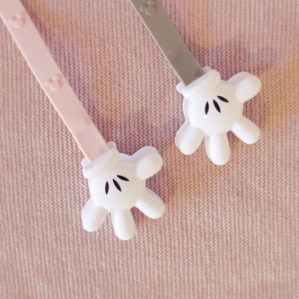ミッキーマウス　おしゃぶり&トイホルダー　ブラウン