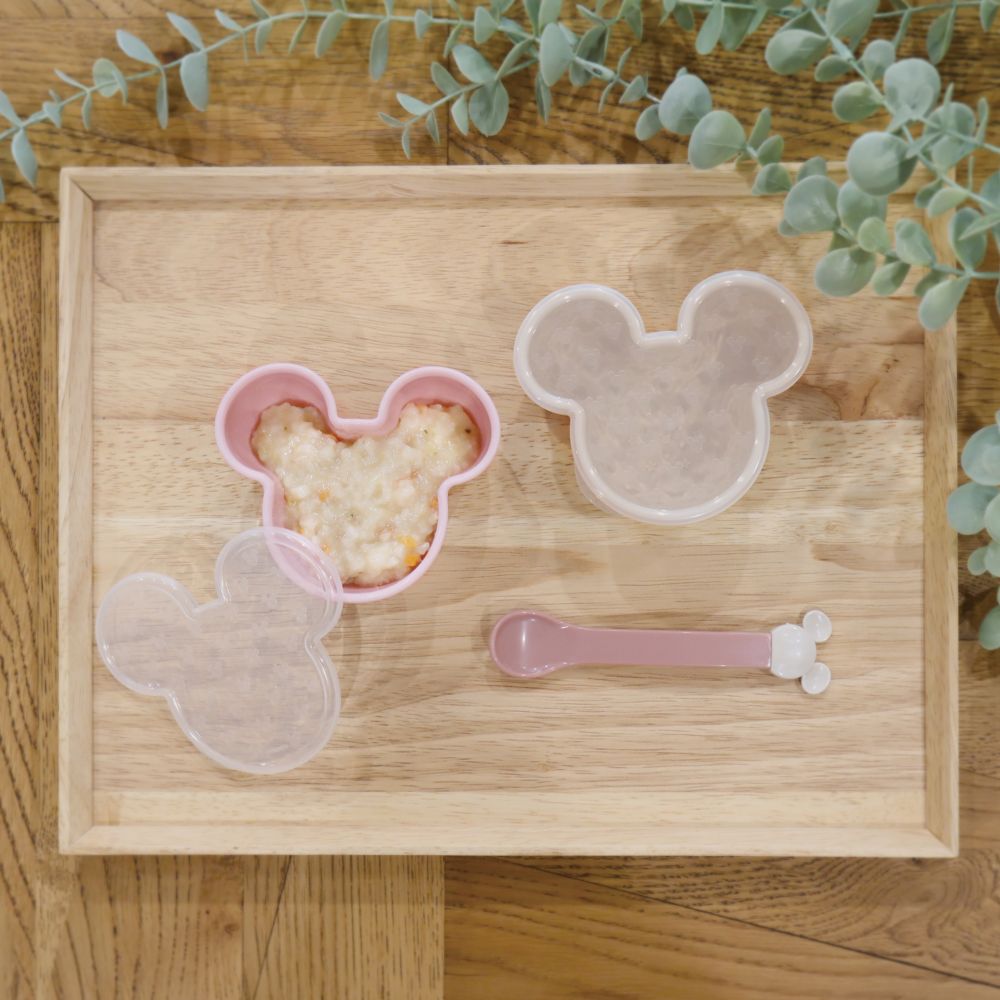 ミッキーマウス　離乳食こばちセット（ストロベリー）